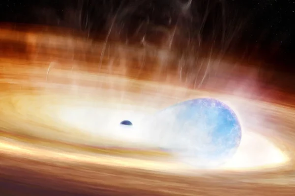 Uma estrela dilacerada por um buraco negro iluminou o Universo duas vezes