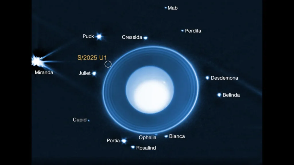 A Voyager perdeu, mas o James Webb descobriu a lua oculta de Urano