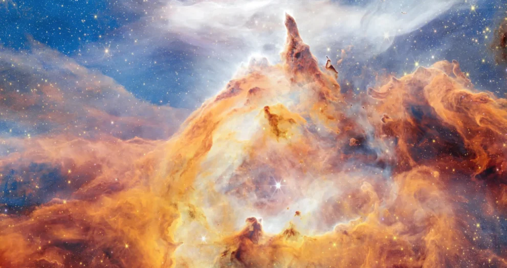 Milhares de estrelas recém-nascidas brilham na visão da Nebulosa Lagosta de Webb