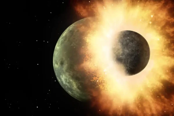 A Terra nasceu seca até uma colisão cósmica torná-la um planeta azul