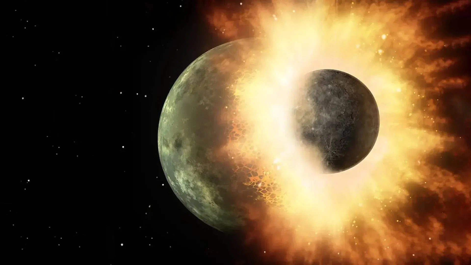 A Terra nasceu seca até uma colisão cósmica torná-la um planeta azul