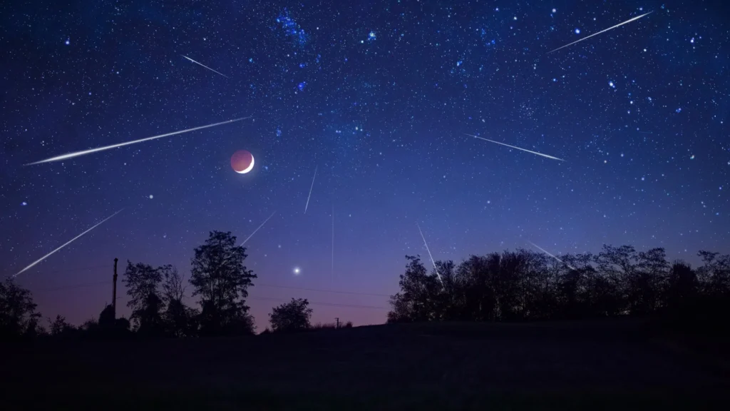 O céu de outubro ganha vida com a superlua e estrelas cadentes